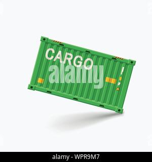 green container with shadow on white Stock Vector