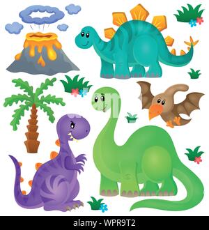 Dinosaur theme set 1 Stock Vector