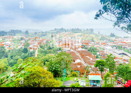 Cityscape view over the town of Salento, Colombia Stock Photo