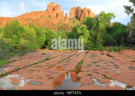Cathedral Rock after rain, Sedona, AZ Stock Photo