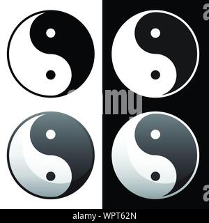 Yin Yang Symbol Isolated Vector Illustration Stock Vector