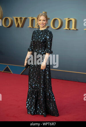 London, UK. 09th Sep, 2019. London - England - Sep 9: Kate Phillips attends the 'World Premiere Of Downton Abbey' in Leicester Square, London, UK on the 9 September 2019. Gary Mitchell/Alamy Live News Stock Photo