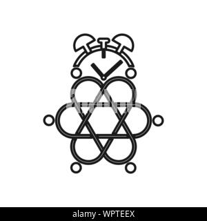 time alarm Commitment Teamwork Together Outline Logo Stock Vector