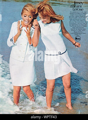 1968 British advertisement for Lerose fashions in Crimplene. Stock Photo