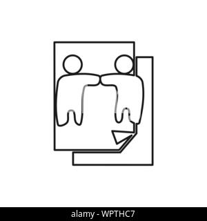 paper document Commitment Teamwork Together Outline Logo Stock Vector