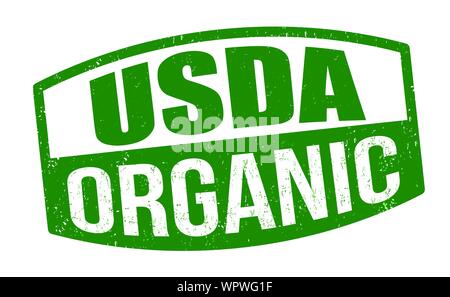 Usda organic sign or stamp on white background, vector illustration Stock Vector
