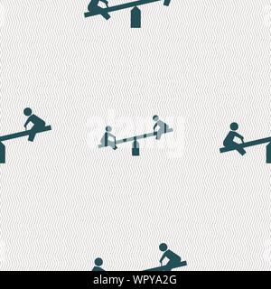 swing icon sign. Seamless pattern with geometric texture. Vector Stock Vector