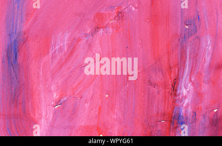 Blue with purple and white color stains flow on pink surface , Abstract background and illustration from acrylic color painting Stock Photo