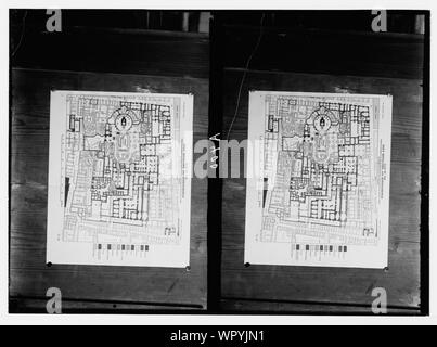 Maps, plans, restorations, etc. Plan of the Church of the Holy Sepulchre Stock Photo