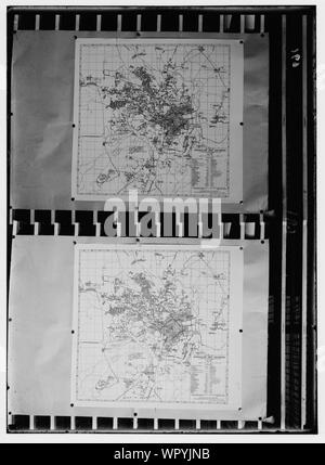 Maps, plans, restorations, etc. Plan of Jerusalem Stock Photo