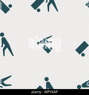 Loader icon sign. Seamless pattern with geometric texture. Vector Stock Vector
