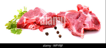 Raw ribs on a white background Stock Photo