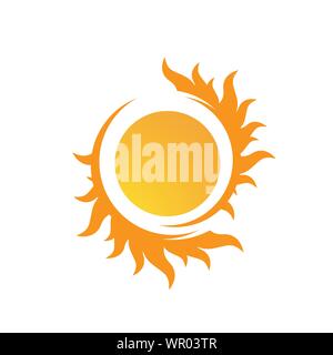Sunburst Yellow Sun vector icon logo illustrations Stock Vector