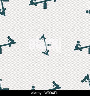swing icon sign. Seamless pattern with geometric texture. Vector Stock Vector