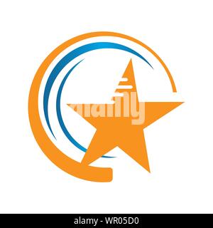 shooting stars vector with decorative Star icon on White Background Stock Vector