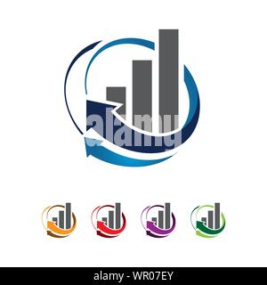 Chart with the arrow up an abstract Business finance economics business logo design vector Stock Vector