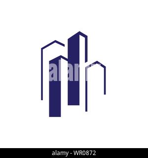 Cityscape design corporation of buildings Logo for Real estate business company Stock Vector