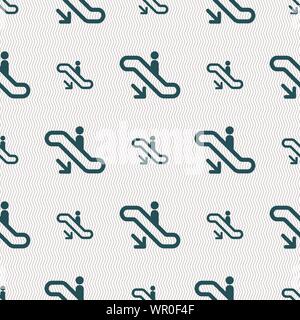 elevator, Escalator, Staircase icon sign. Seamless pattern with geometric texture. Vector Stock Vector