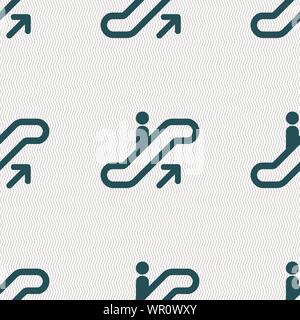 elevator, Escalator, Staircase icon sign. Seamless pattern with geometric texture. Vector Stock Vector
