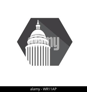 Government icon Premium Creative Capitol building logo vector design Iconic Landmark illustrations Stock Vector