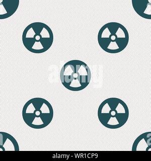 radiation icon sign. Seamless pattern with geometric texture. Vector Stock Vector