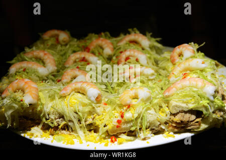 Pintxos served on the bar of a popular pintxo bar in San Sebastian, Basque country, Spain. Stock Photo