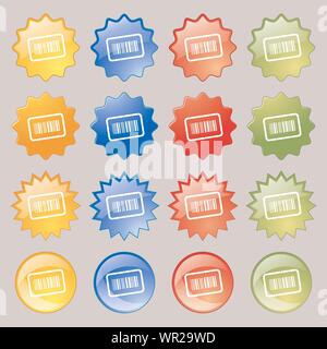 Barcode icon sign. Big set of 16 colorful modern buttons for your design. Vector Stock Vector
