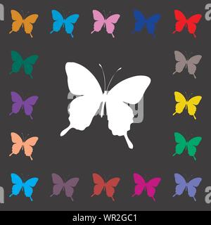 butterfly iconi sign. Lots of colorful symbols for your design. Vector Stock Vector