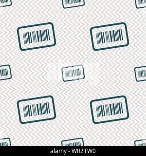 Barcode icon sign. Seamless pattern with geometric texture. Vector Stock Vector