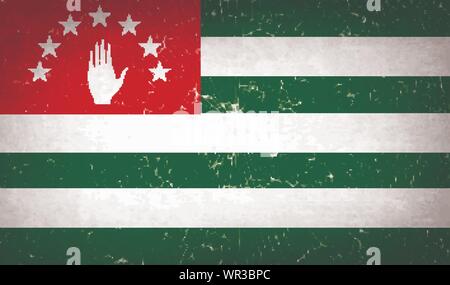 Flags Abkhazia with broken glass texture. Vector Stock Vector