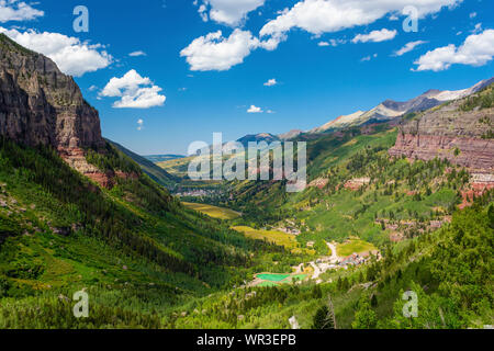 Telluride, Colorado in the Rocky Mountains on a Sunny Day Stock Photo