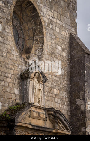 Front of Notre-Dame-de-l'Assomption Catholic Church, Domme, France Stock Photo