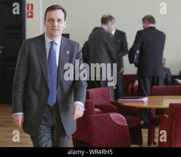 9.03.2010 Warsaw, Poland. Pictured: Radoslaw Sikorski Stock Photo