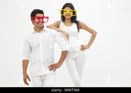 Young couple wearing eyeglasses Stock Photo