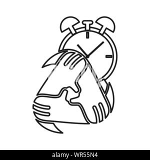 Time Watch Alarm Commitment Teamwork Together Outline Logo Stock Vector