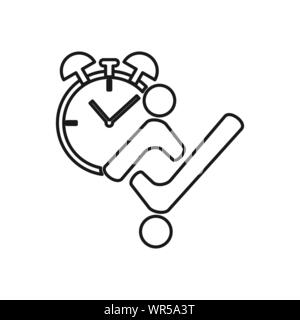 watch alarm checklist Commitment Teamwork Together Outline Logo Stock Vector