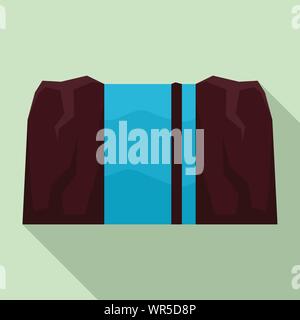 Waterfall icon. Flat illustration of waterfall vector icon for web design Stock Vector