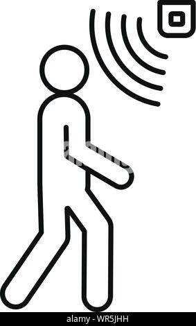 People motion sensor icon. Outline people motion sensor vector icon for web design isolated on white background Stock Vector