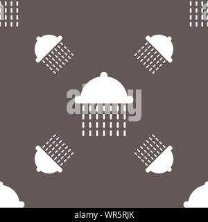 shower icon sign. Seamless pattern on a gray background. Vector Stock Vector
