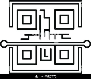 Scan qr code icon. Outline scan qr code vector icon for web design isolated on white background Stock Vector