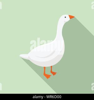 Farm goose icon. Flat illustration of farm goose vector icon for web design Stock Vector