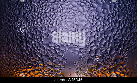 rain drops, trans, parent glass, water drop, condensate water, natural, rainbow effect, purplenatural water, blue condensate Stock Photo