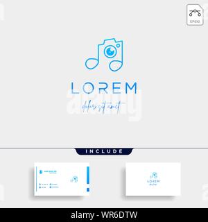 Music Camera Logo Template Vector Sign Design Stock Vector