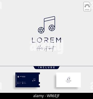 Music Camera Logo Template Vector Sign Design Stock Vector