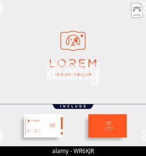 Dog Paw Camera Logo Template Vector Design Stock Vector