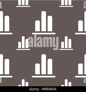 Growth and development concept. graph of Rate icon sign. Seamless pattern on a gray background. Vector Stock Vector