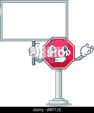 With board sign stop mascot shaped with character Stock Vector Image ...