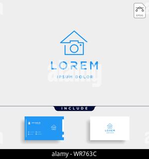 Camera Home Logo Template Vector Icon Design Stock Vector