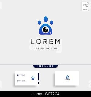 Dog Paw Camera Logo Template Vector Design Stock Vector