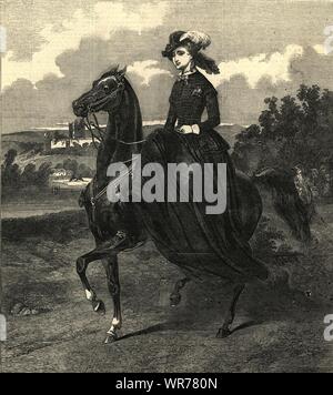 Eugénie de Montijo. French Empress. Napoleon III. France 1853 antique ILN page Stock Photo